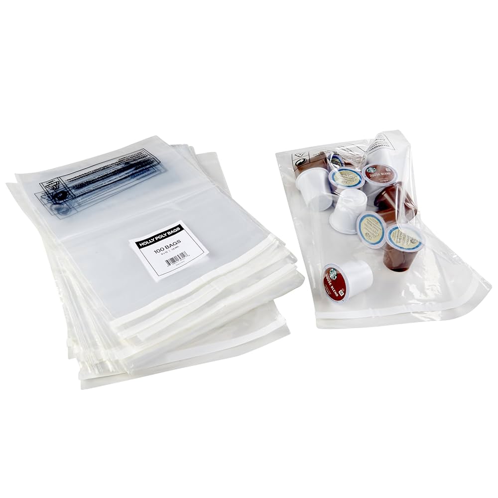 ★ffroi★ poly bag pauly bag 400 Industrial Strong Clear Poly Bag Combo Set - 100 Bags